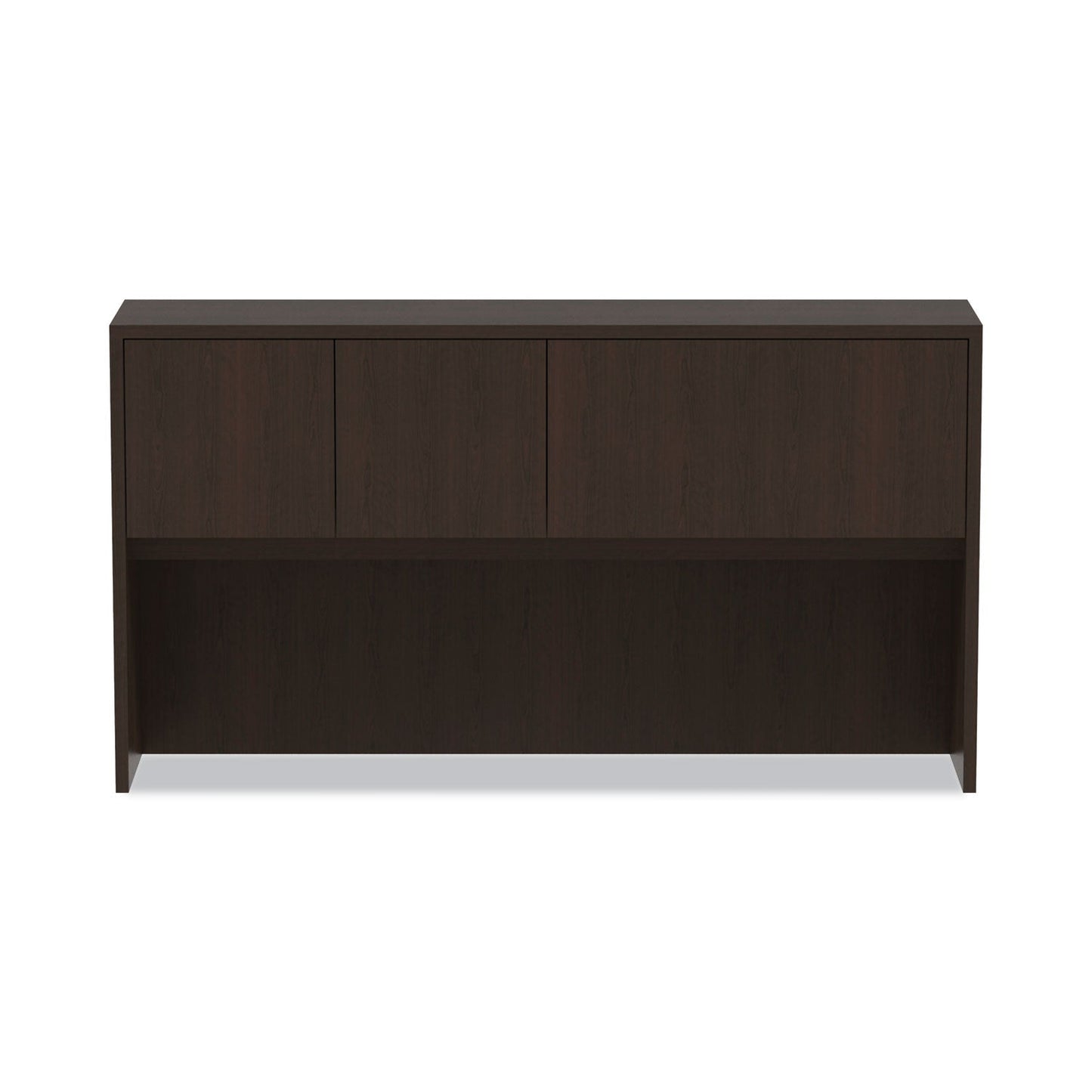 Alera Valencia Series Hutch with Doors, 4 Compartments, 64.75w x 15d x 35.38h, Espresso