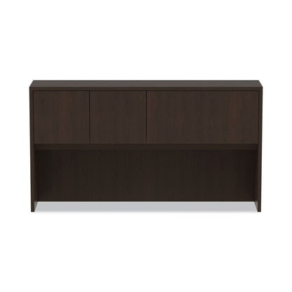 Alera Valencia Series Hutch with Doors, 4 Compartments, 64.75w x 15d x 35.38h, Espresso