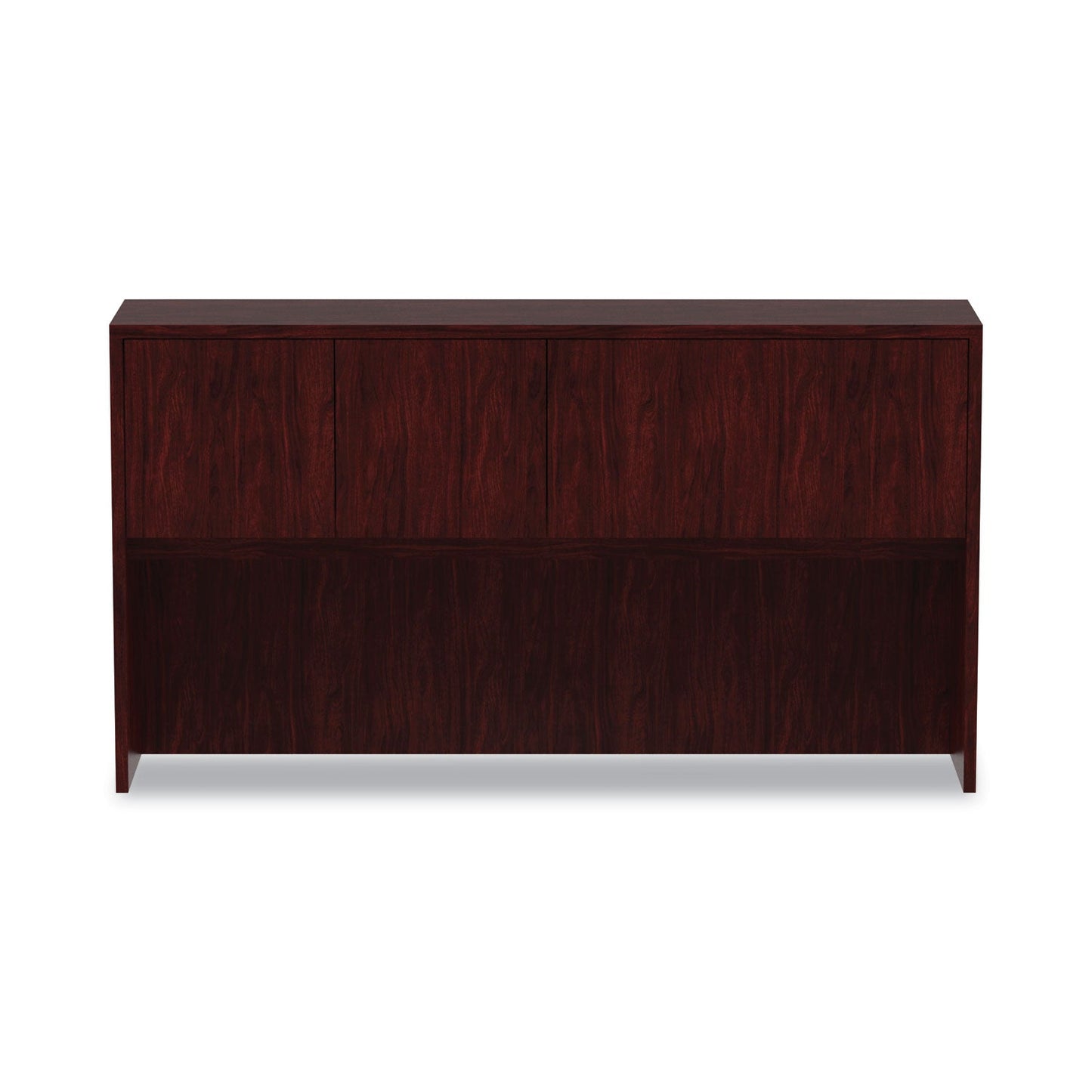 Alera Valencia Series Hutch with Doors, 4 Compartments, 64.75w x 15d x 35.38h, Mahogany