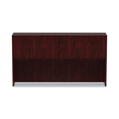 Alera Valencia Series Hutch with Doors, 4 Compartments, 64.75w x 15d x 35.38h, Mahogany