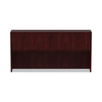 Alera Valencia Series Hutch with Doors, 4 Compartments, 70.63w x 15d x 35.38h, Mahogany