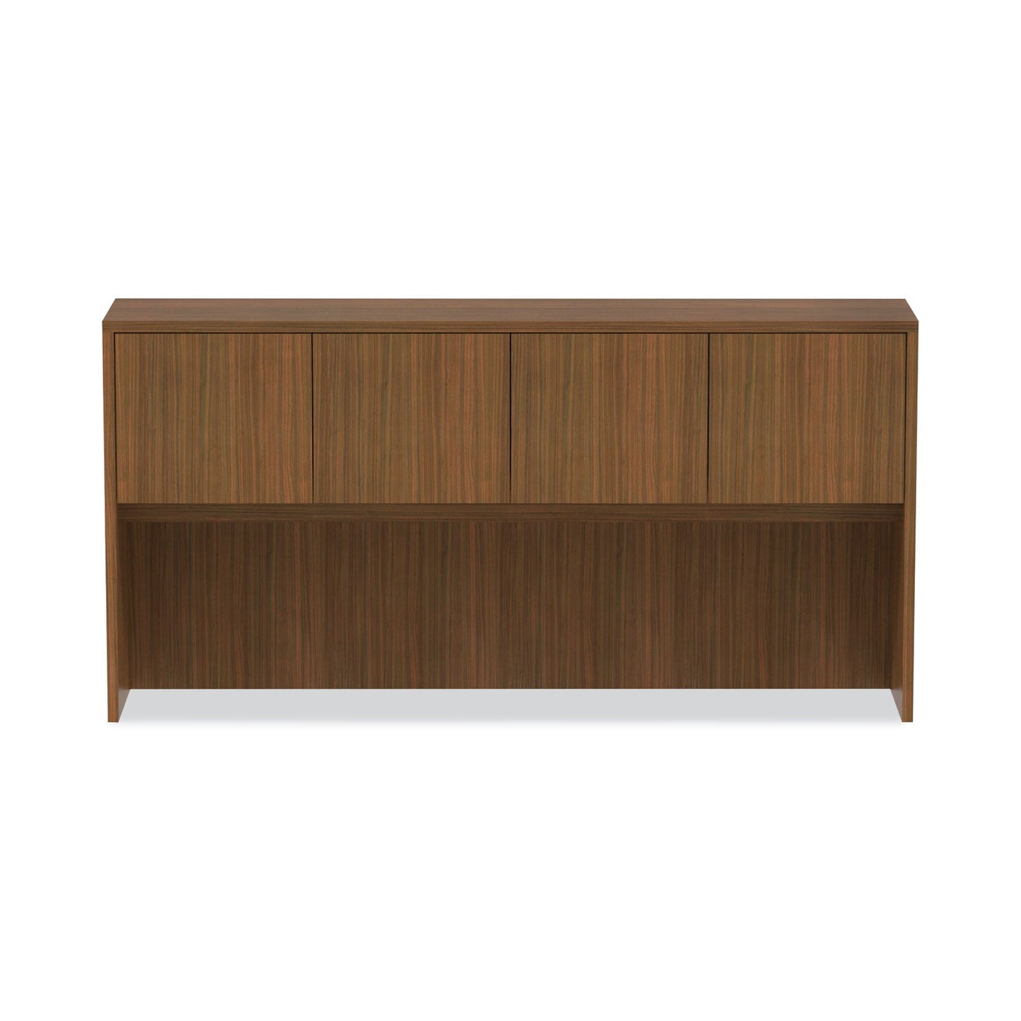 Alera Valencia Series Hutch with Doors, 4 Compartments, 70.63w x 15d x 35.38h, Modern Walnut