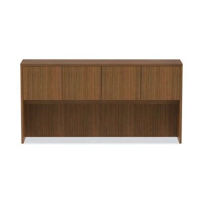 Alera Valencia Series Hutch with Doors, 4 Compartments, 70.63w x 15d x 35.38h, Modern Walnut