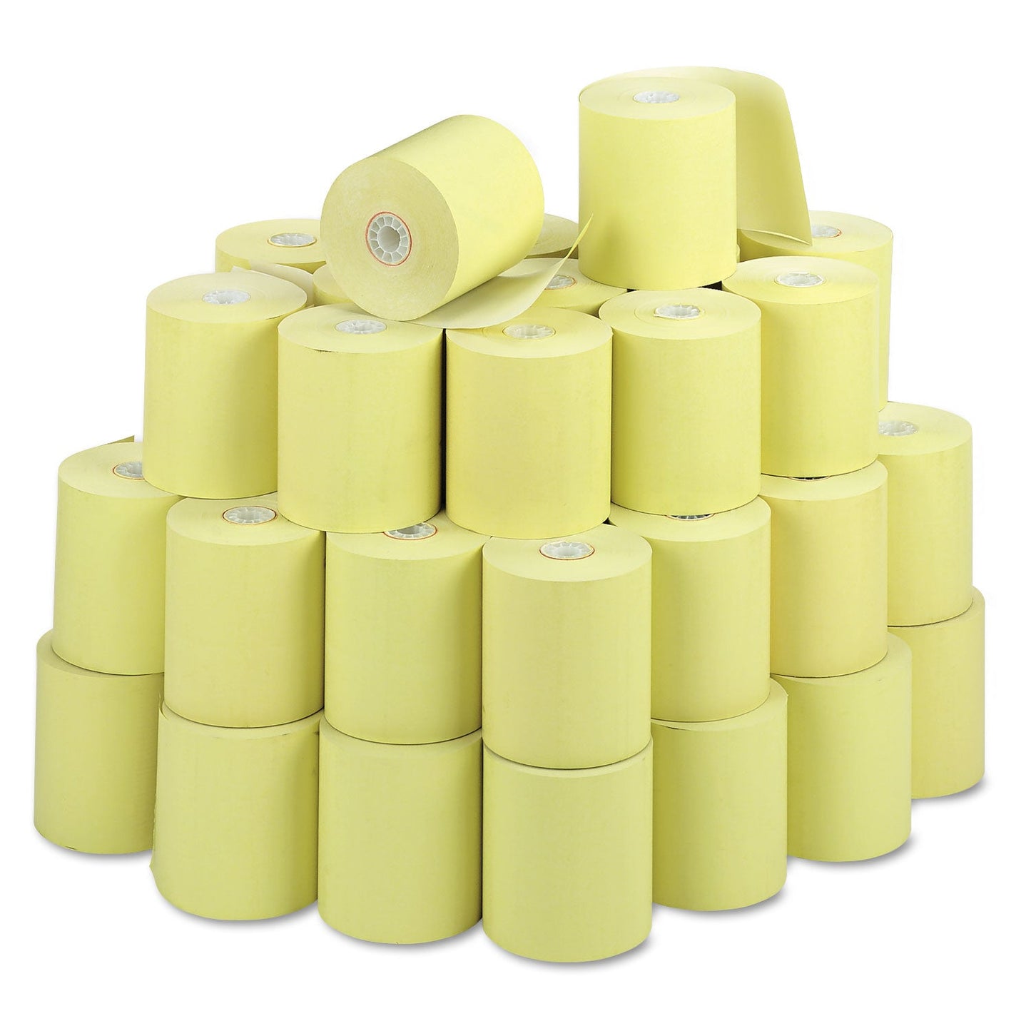 Iconex Direct Thermal Printing Thermal Paper Rolls, 3.13" x 230 ft, Canary, 50/Carton
