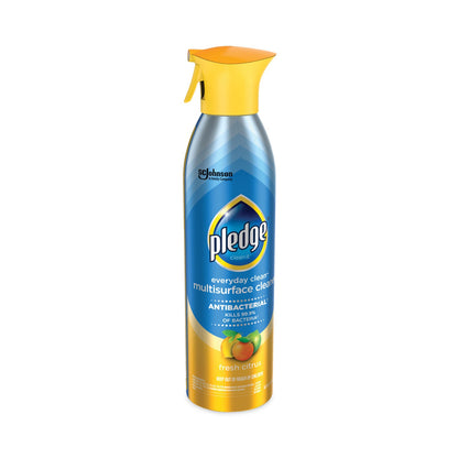 Pledge Multi Surface Antibacterial Everyday Cleaner, 9.7 oz Aerosol Spray, 6/Carton