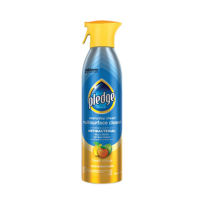 Pledge Multi Surface Antibacterial Everyday Cleaner, 9.7 oz Aerosol Spray, 6/Carton