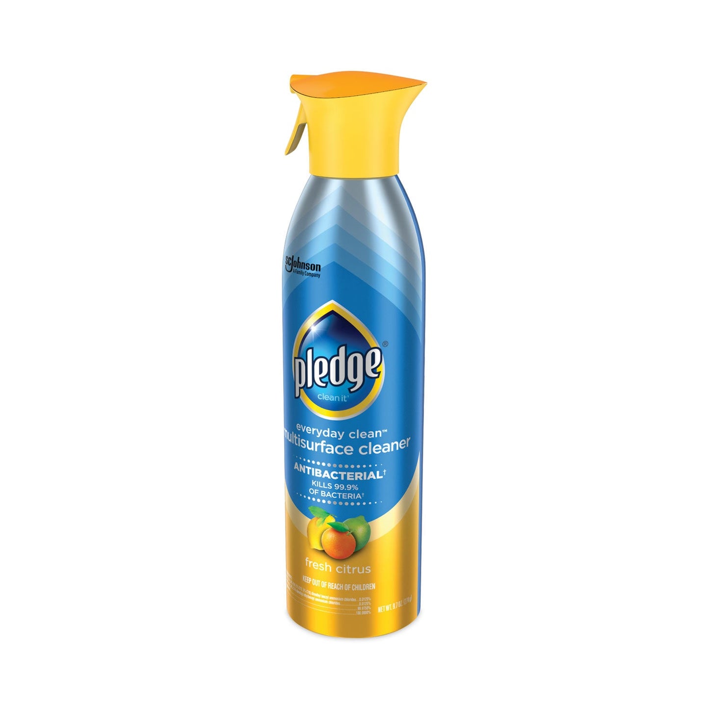 Pledge Multi Surface Antibacterial Everyday Cleaner, 9.7 oz Aerosol Spray, 6/Carton