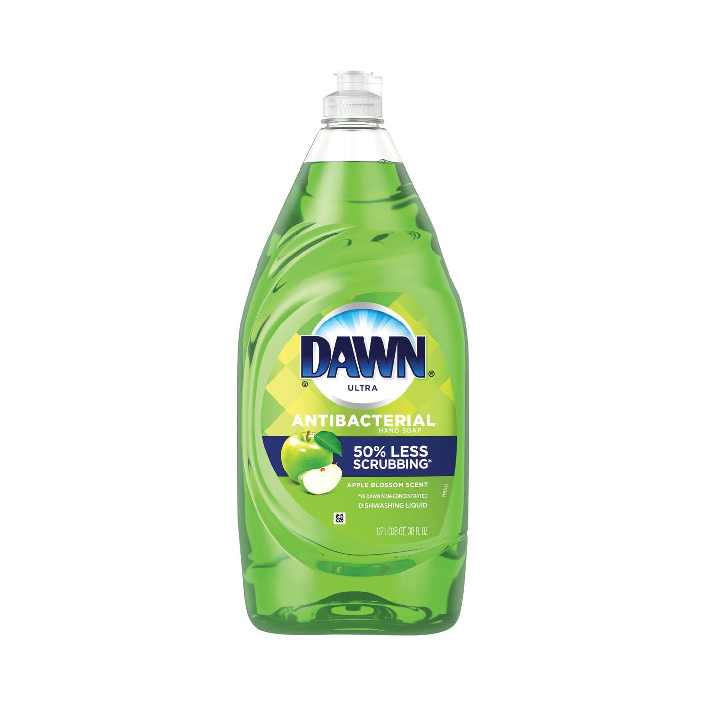 Dawn Ultra Antibacterial Dishwashing Liquid, Apple Blossom Scent, 38 oz Bottle, 8/Carton