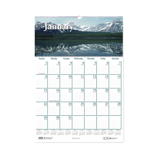 House of Doolittle Earthscapes Recycled Monthly Wall Calendar, Scenic Beauty Photography, 12 x 16.5, White Sheets, 12-Month (Jan-Dec): 2023