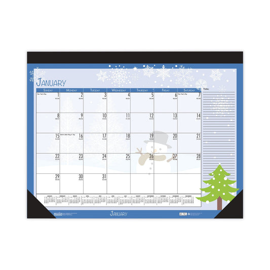 House of Doolittle Recycled Desk Pad Calendar, Earthscapes Seasonal Artwork, 18.5 x 13, Black Binding/Corners,12-Month (Jan to Dec): 2023