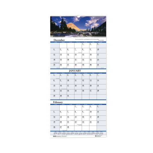 House of Doolittle Earthscapes Recycled 3-Month Vertical Wall Calendar, Scenic Landscapes Photography, 12.25 x 26, 14-Month (Dec-Jan): 2022-2024