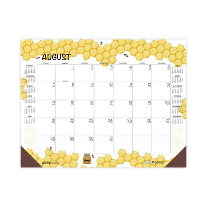 House of Doolittle Recycled Honeycomb Desk Pad Calendar, 22 x 17, White/Multicolor Sheets, Brown Corners, 12-Month (Aug to July): 2023