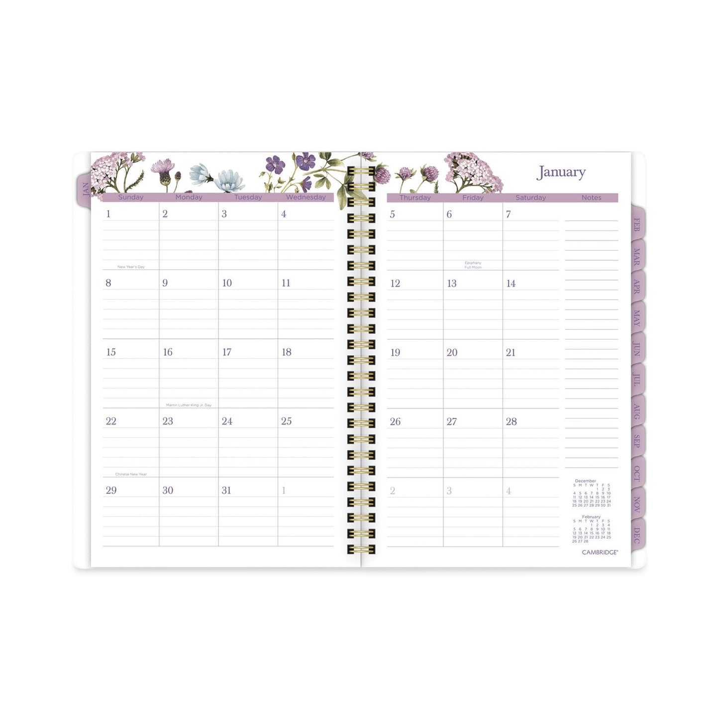 Cambridge Summer Garden Weekly/Monthly Planner, Summer Garden Artwork, 8.5 x 5, Blue/Green/Purple Cover, 12-Month (Jan to Dec): 2023