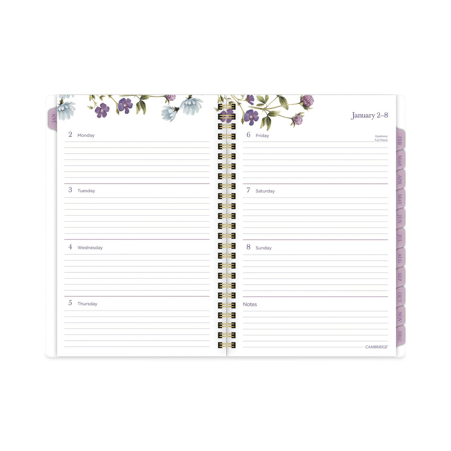 Cambridge Summer Garden Weekly/Monthly Planner, Summer Garden Artwork, 8.5 x 5, Blue/Green/Purple Cover, 12-Month (Jan to Dec): 2023