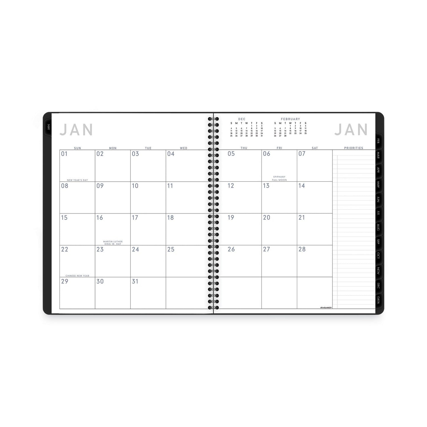 AT-A-GLANCE Contemporary Lite Monthly Planner, Contemporary Lite Artwork, 11 x 9, Black Cover, 12-Month (Jan to Dec): 2023