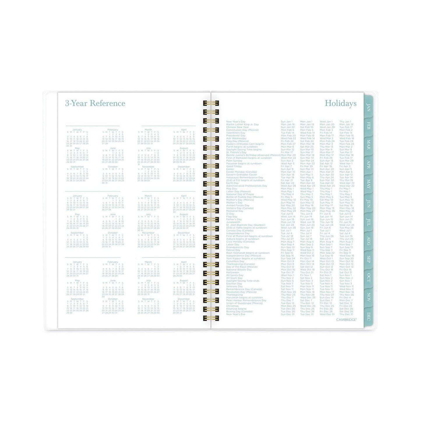 Cambridge Bali Weekly/Monthly Planner, Bali Leaf Artwork, 8.5 x 5.5, Green/White Cover, 12-Month (Jan to Dec): 2023