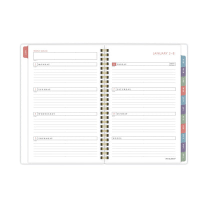 AT-A-GLANCE Badge Floral Weekly/Monthly Planner, Badge Floral Artwork, 8.5x5.5, Blue/Green/Pink Cover, 13-Month(Jan to Jan): 2023 to 2024