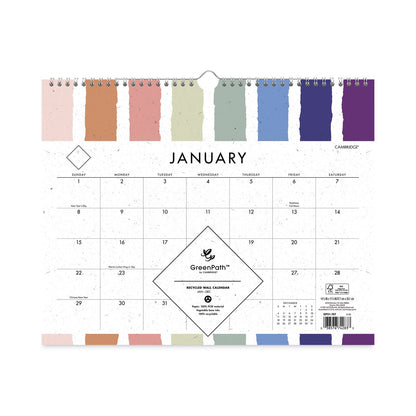 Cambridge GreenPath Wall Calendar, 15 x 12, White/Green Sheets, 12-Month (Jan to Dec): 2023