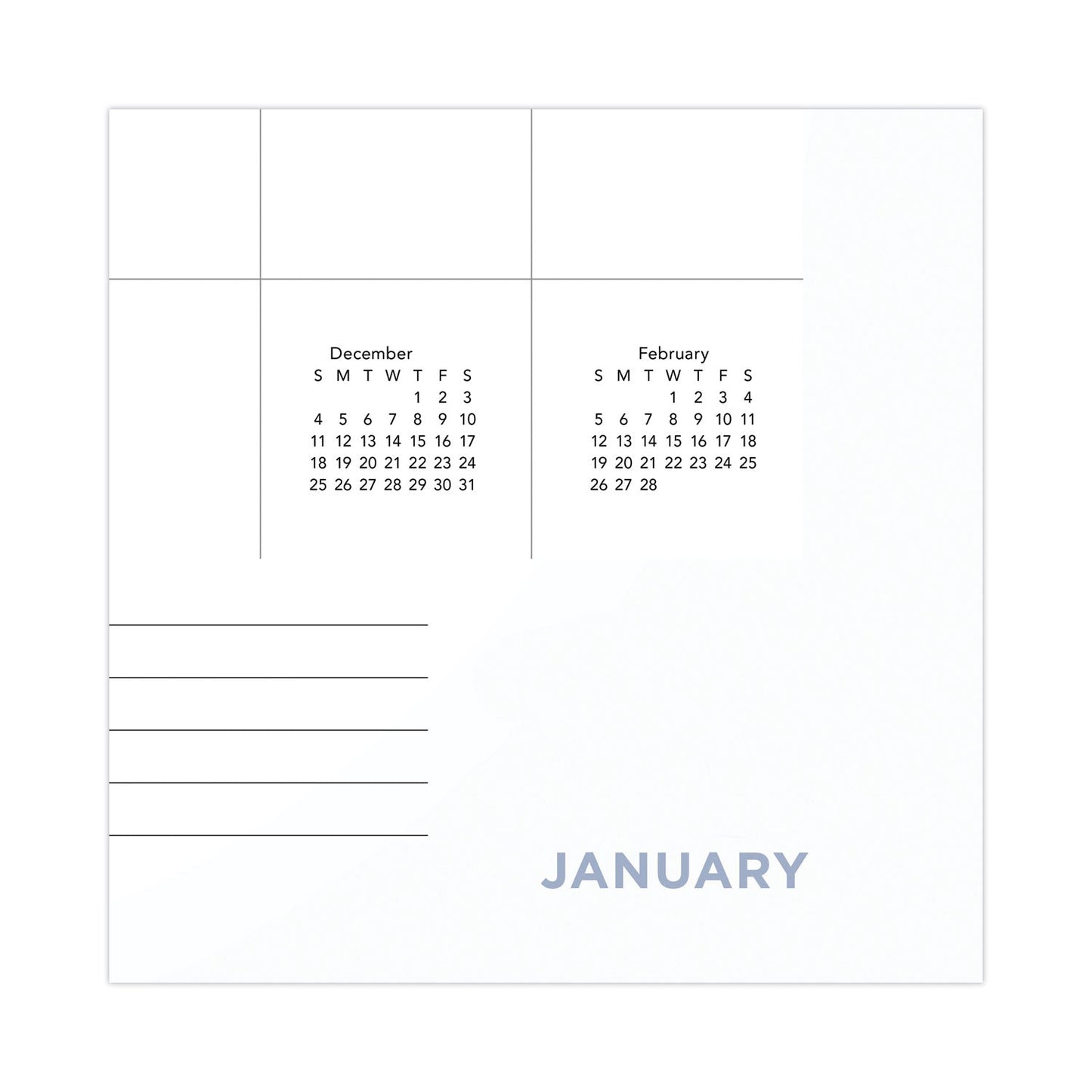 AT-A-GLANCE Modern Core Wall Calendar, Modern Artwork, 15 x 12, White/Black Sheets, 12-Month (Jan to Dec): 2023