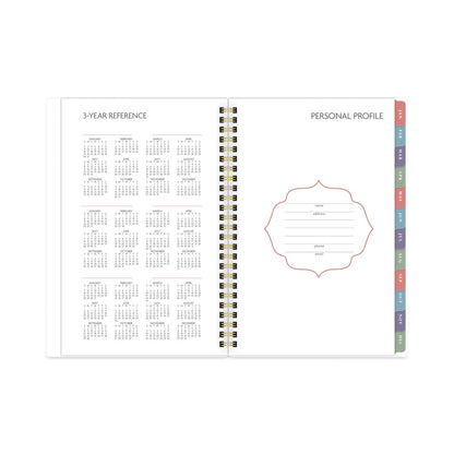AT-A-GLANCE Badge Floral Weekly/Monthly Planner, Badge Floral Artwork, 8.5x5.5, Blue/Green/Pink Cover, 13-Month(Jan to Jan): 2023 to 2024