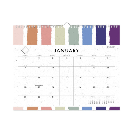 Cambridge GreenPath Wall Calendar, 15 x 12, White/Green Sheets, 12-Month (Jan to Dec): 2023