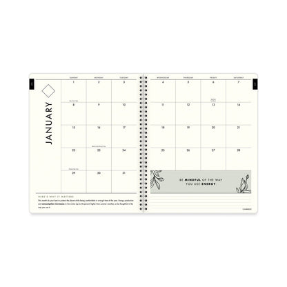 Cambridge GreenPath Weekly/Monthly Planner, GreenPath Artwork, 11 x 8.5, White/Green Cover,12 Month (Jan to Jan): 2023