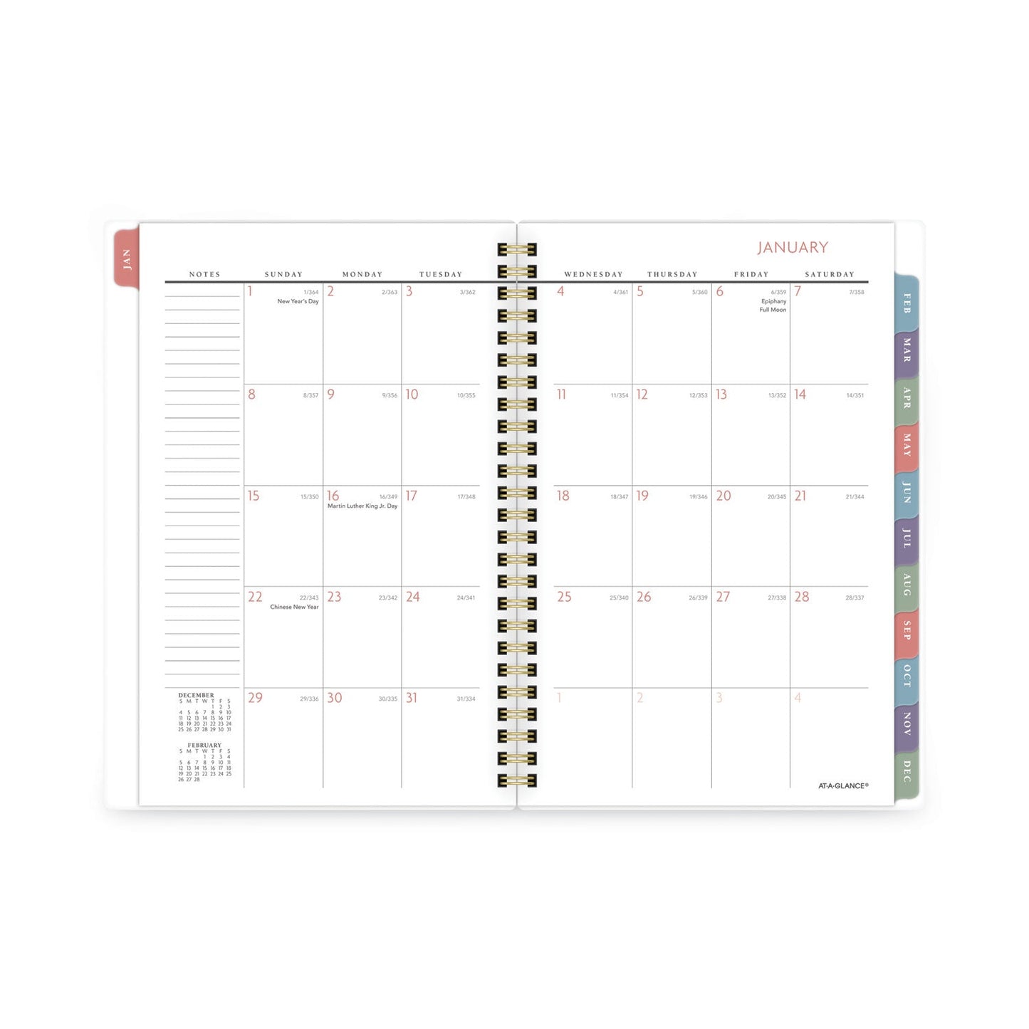 AT-A-GLANCE Badge Hand Drawn Geo Weekly/Monthly Planner, Badge Geo Artwork, 8.5x5.5, Blue/White Cover, 13-Month(Jan to Jan): 2023 to 2024