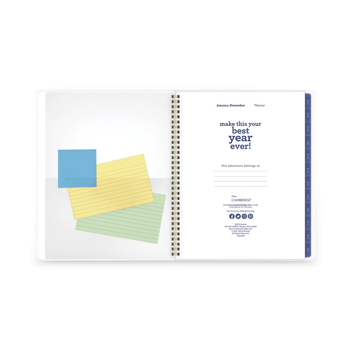 Cambridge Precious Weekly/Monthly Planner, Precious Floral Artwork, 11 x 8.5, Blue/Green/Pink Cover, 12-Month (Jan to Dec): 2023