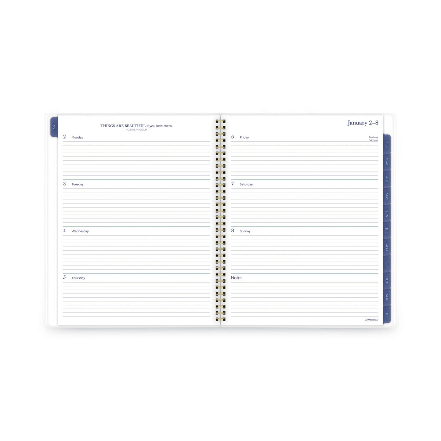 Cambridge Precious Weekly/Monthly Planner, Precious Floral Artwork, 11 x 8.5, Blue/Green/Pink Cover, 12-Month (Jan to Dec): 2023
