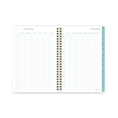Cambridge Bali Weekly/Monthly Planner, Bali Leaf Artwork, 8.5 x 5.5, Green/White Cover, 12-Month (Jan to Dec): 2023