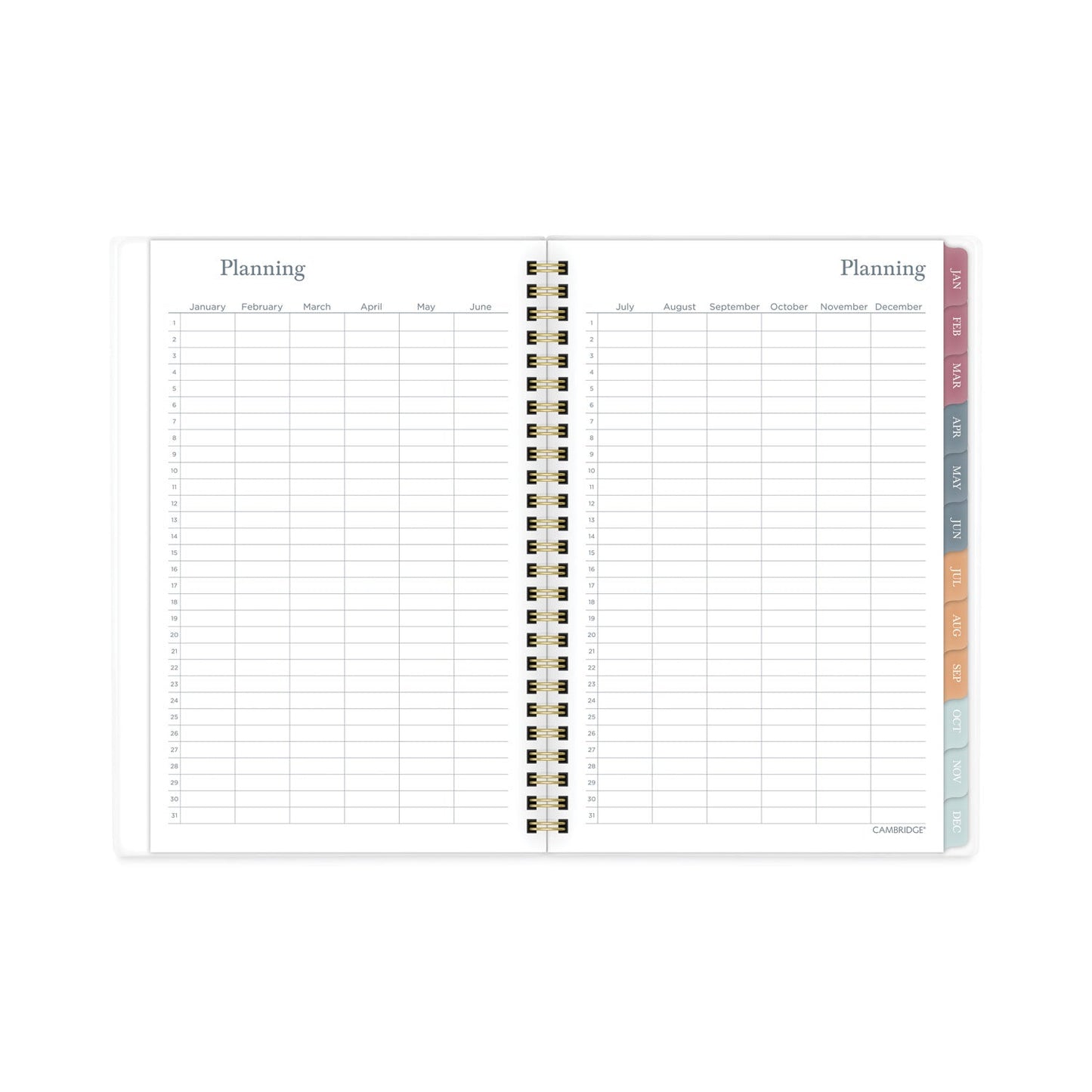 Cambridge Blake Weekly/Monthly Planner, Blake Bold Stripe Artwork, 8.5 x 5.5, Cream/Blue/Brown Cover, 12-Month (Jan to Dec): 2023