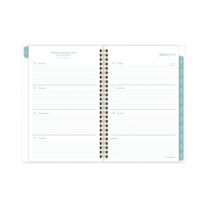 Cambridge Bali Weekly/Monthly Planner, Bali Leaf Artwork, 8.5 x 5.5, Green/White Cover, 12-Month (Jan to Dec): 2023