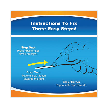 BIC Wite-Out EZ Correct Correction Tape Value Pack, Non-Refillable, Blue/Orange Applicators, 0.17" x 472", 18/Pack