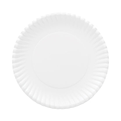 AJM Packaging Corporation Gold Label Coated Paper Plates, 9" dia, White, 120/Pack, 8 Packs/Carton