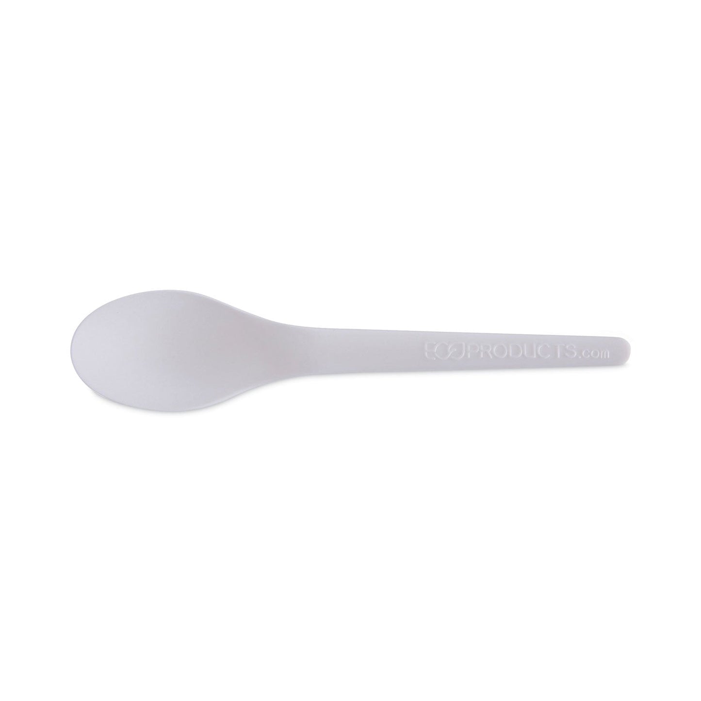 Eco-Products Plantware Compostable Cutlery, Spoon, 6", Pearl White, 50/Pack, 20 Pack/Carton