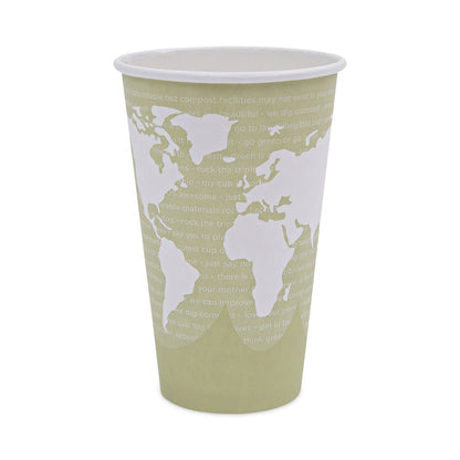 Eco-Products World Art Renewable and Compostable Hot Cups, 16 oz, 50/Pack, 20 Packs/Carton