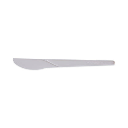 Eco-Products Plantware Compostable Cutlery, Knife, 6", Pearl White, 50/Pack, 20 Pack/Carton