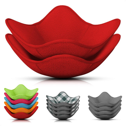 2 Pcs Red Microwave Bowl Holder (7.5 ×7.5 ) – Microwave Bowl Cozy with Durable Heat Resistant Fabric for Hot Dishes – Effortless Secure Serving of Hot Food Bowls Cups & Saucers