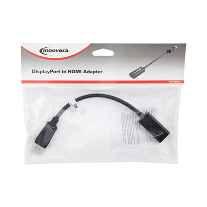 Innovera DisplayPort-HDMI Adapter, 0.65 ft, Black