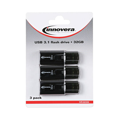 Innovera USB 3.0 Flash Drive, 32 GB, 3/Pack