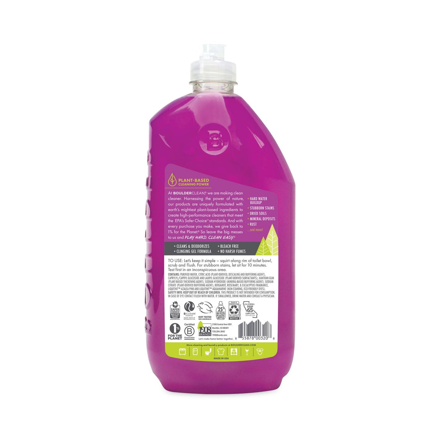 Boulder Clean Toilet Bowl Cleaner, Bergamont, Rosemary and Eucalyptus, 28 oz Bottle