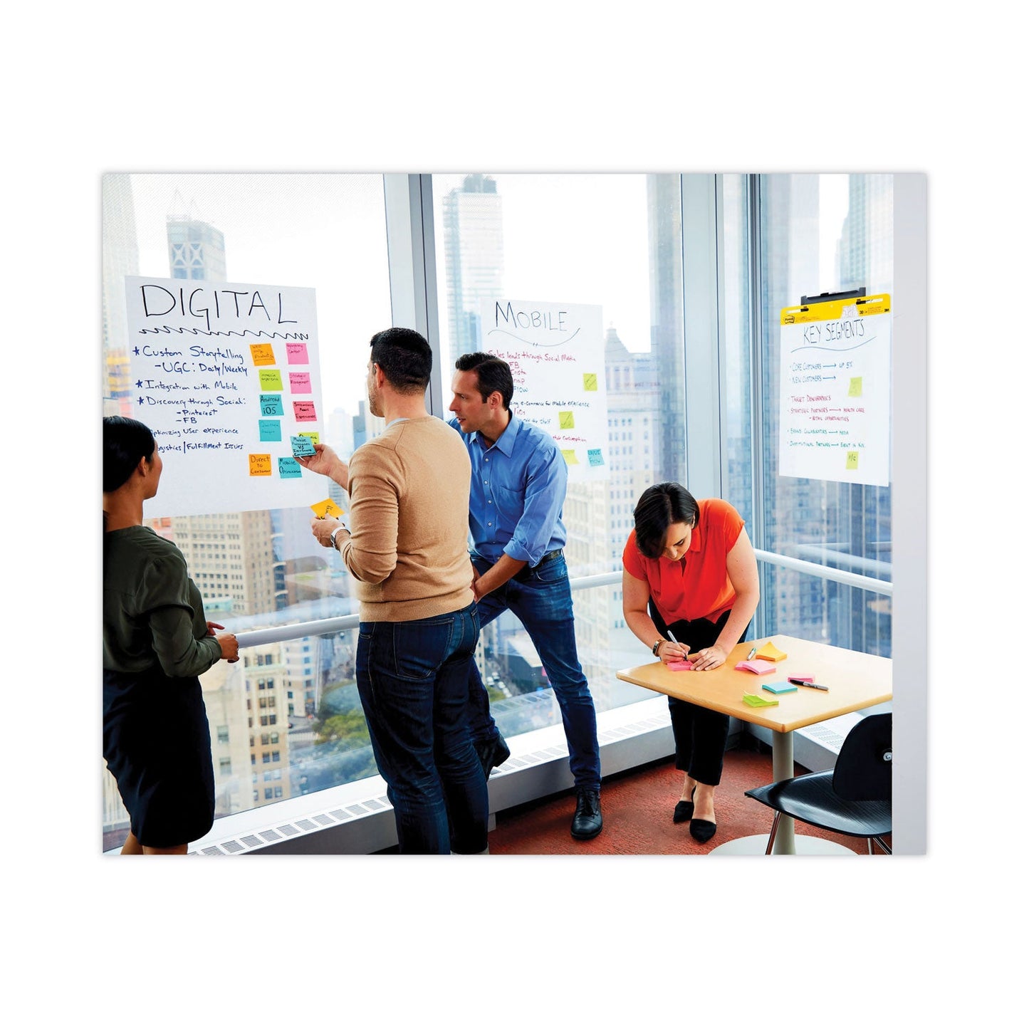 Post-it Vertical-Orientation Self-Stick Easel Pad Value Pack, Green Headband, Unruled, 25 x 30, White, 30 Sheets, 6/Carton
