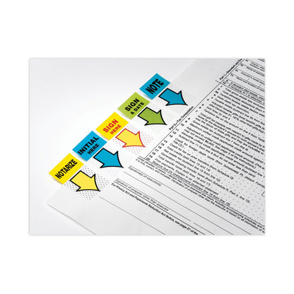 Post-it Page Flags in Dispenser, "Sign Here", Yellow, 200 Flags/Dispenser