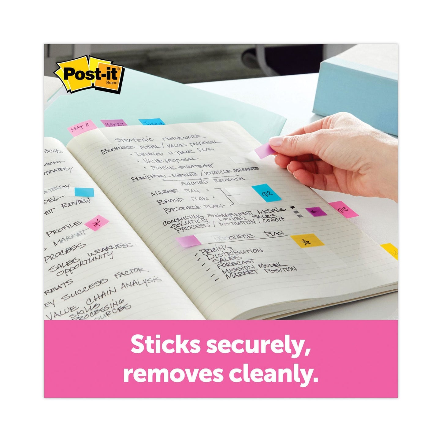 Post-it Arrow Message 0.5" Page Flags, Sign and Date, 4 Primary Colors, 20 Flags/Dispenser, 4 Dispensers/Pack