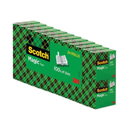 Scotch Magic Tape Value Pack, 1" Core, 0.75" x 83.33 ft, Clear, 24/Pack