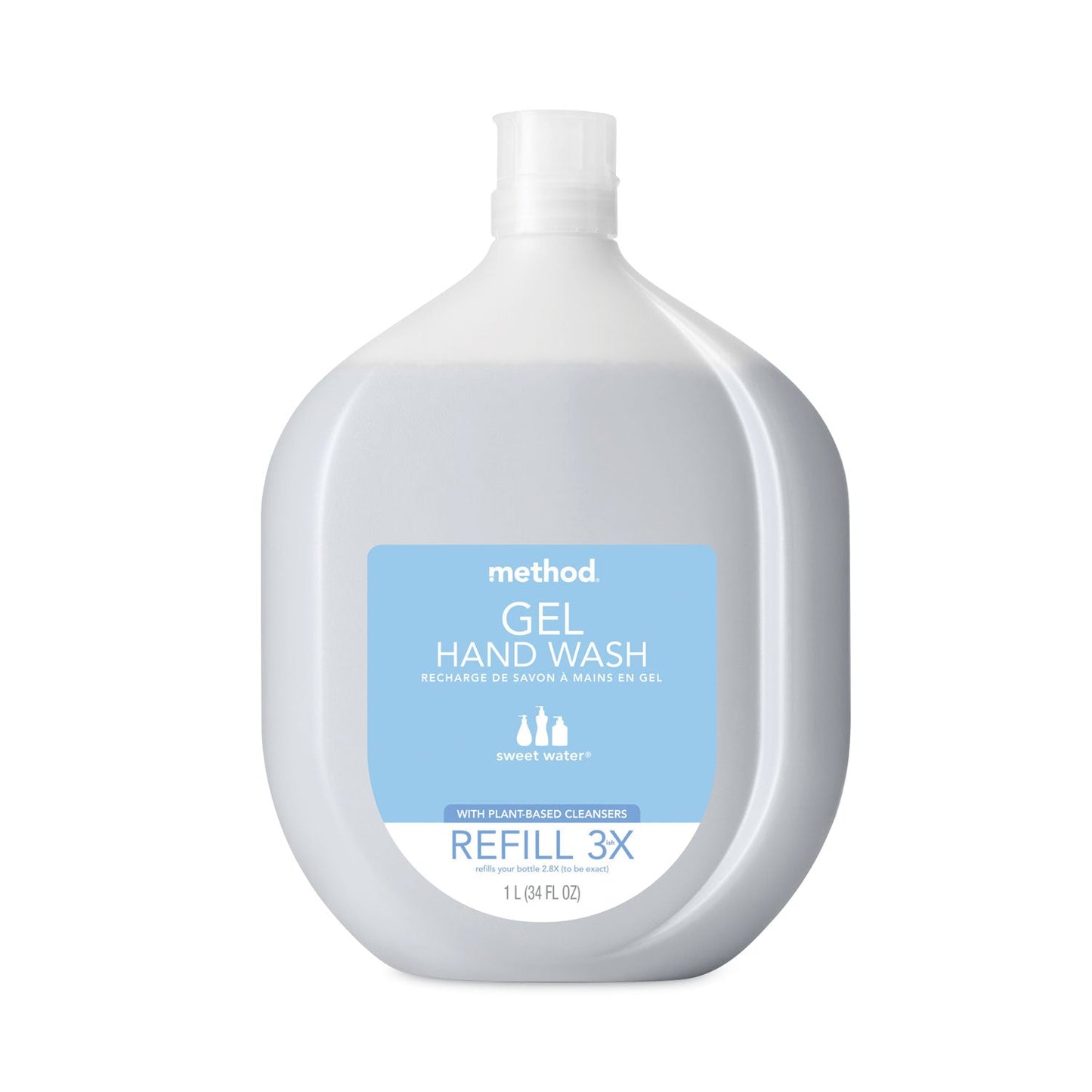 Method Gel Hand Wash Refill Tub, Sweetwater, 34 oz Tub, 4/Carton