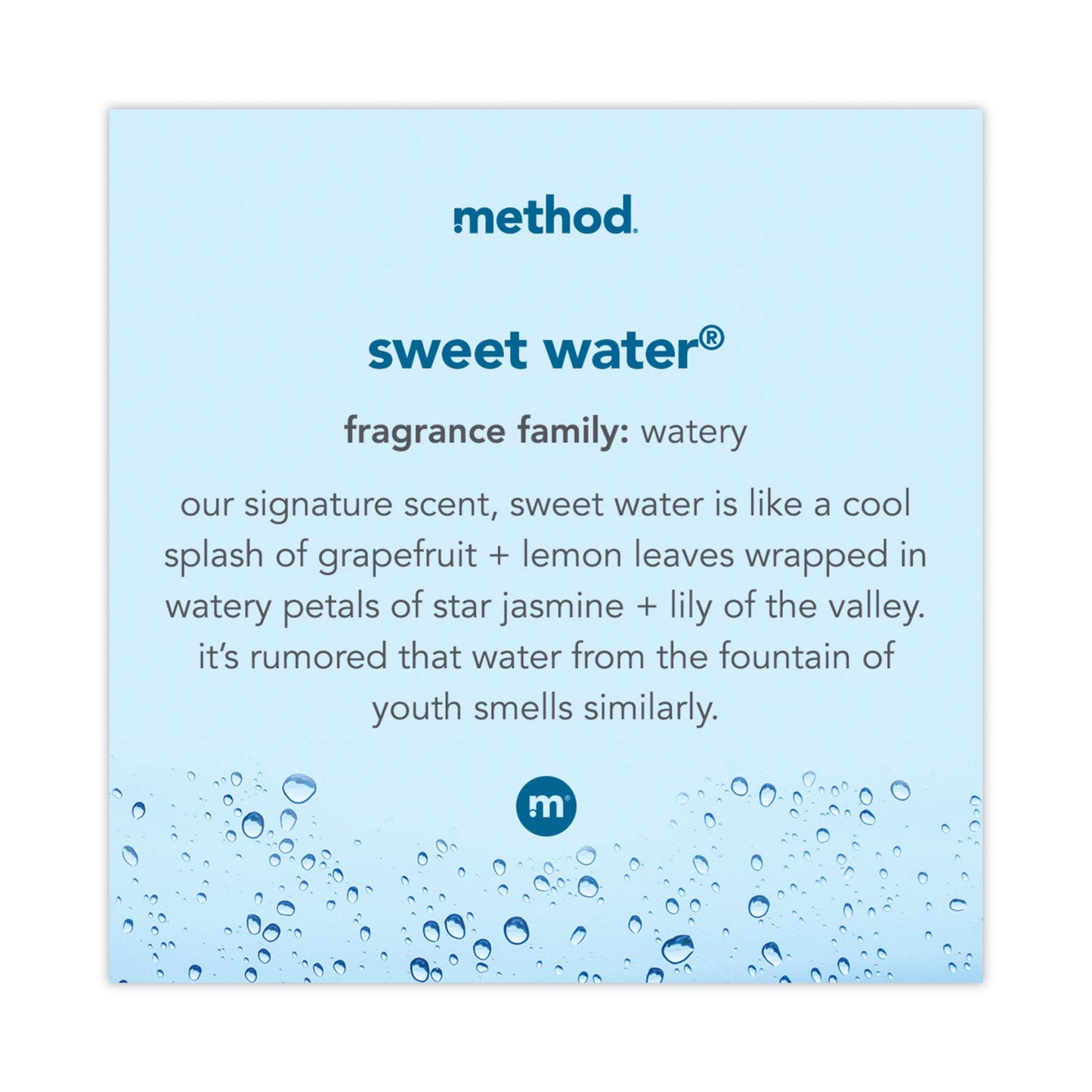 Method Gel Hand Wash Refill Tub, Sweetwater, 34 oz Tub, 4/Carton