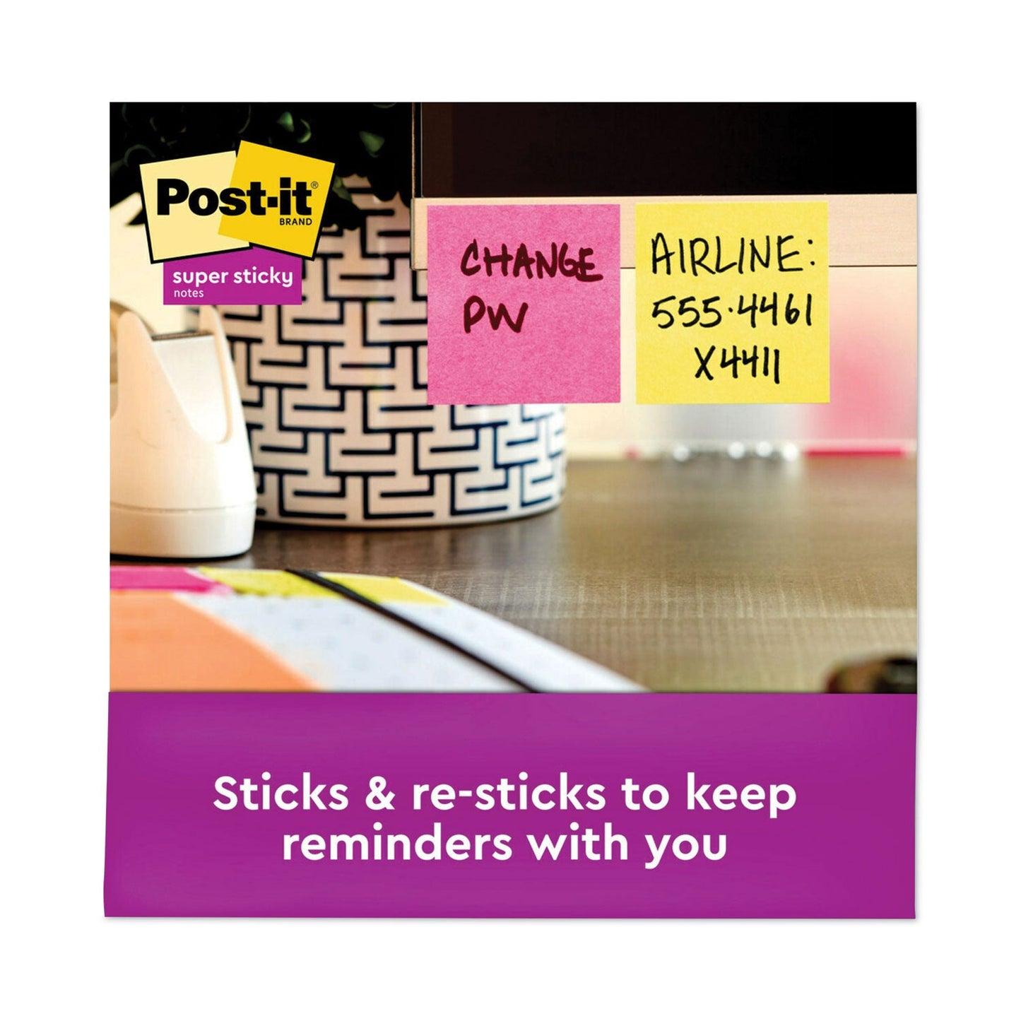 Post-it Pads in Energy Boost Collection Colors, 2" x 2", 90 Sheets/Pad, 8 Pads/Pack