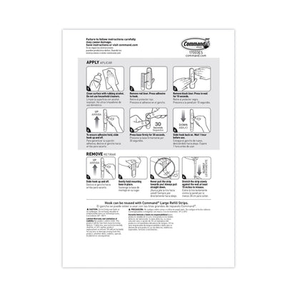 Command General Purpose Hooks, Large, 5 lb Cap, White, 14 Hooks and 16 Strips/Pack