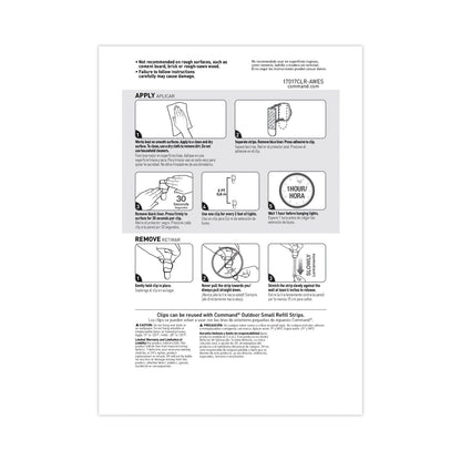 Command All Weather Hooks and Strips, Plastic, Small, 16 Clips and 20 Strips/Pack